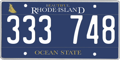 RI license plate 333748