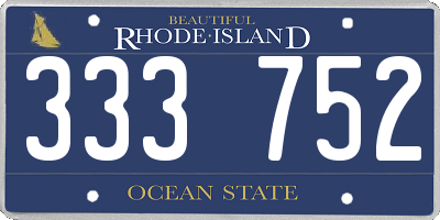 RI license plate 333752