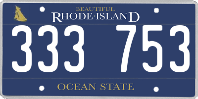 RI license plate 333753