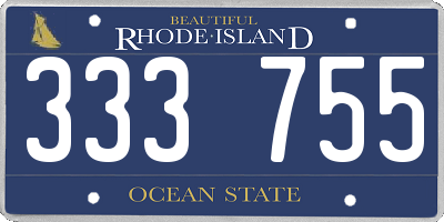 RI license plate 333755