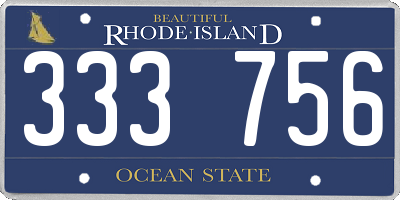 RI license plate 333756