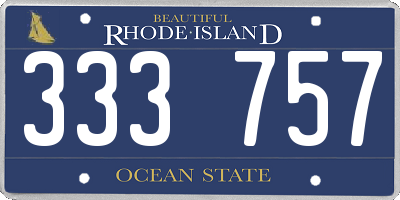 RI license plate 333757