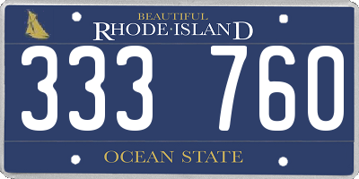 RI license plate 333760
