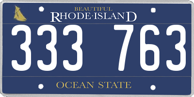 RI license plate 333763