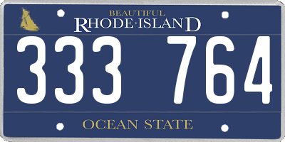 RI license plate 333764