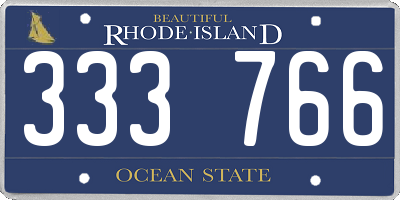 RI license plate 333766