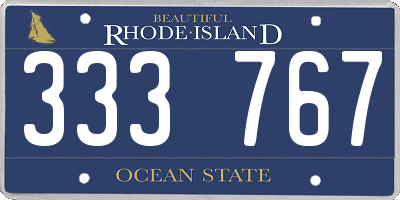 RI license plate 333767