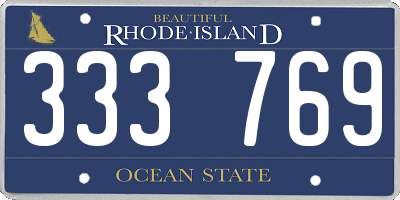 RI license plate 333769