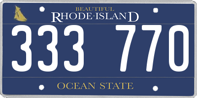 RI license plate 333770