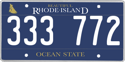 RI license plate 333772