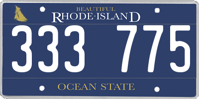 RI license plate 333775