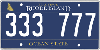 RI license plate 333777