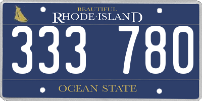 RI license plate 333780