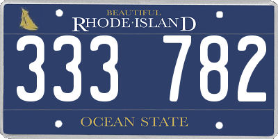 RI license plate 333782