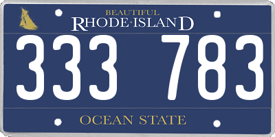 RI license plate 333783
