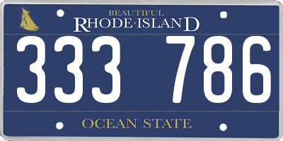 RI license plate 333786