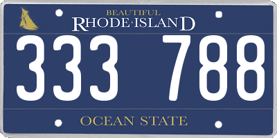 RI license plate 333788