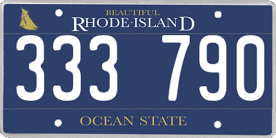 RI license plate 333790