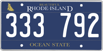 RI license plate 333792