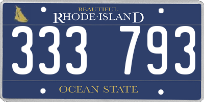 RI license plate 333793
