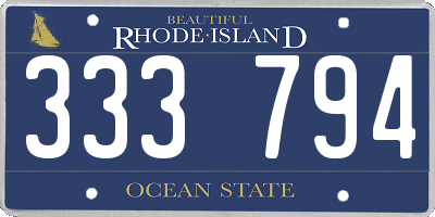 RI license plate 333794