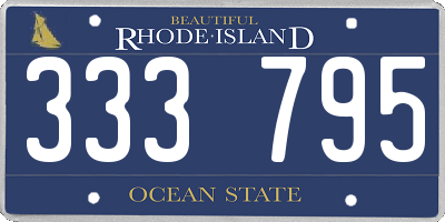 RI license plate 333795