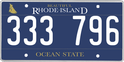 RI license plate 333796