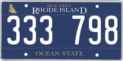 RI license plate 333798