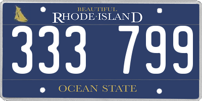RI license plate 333799