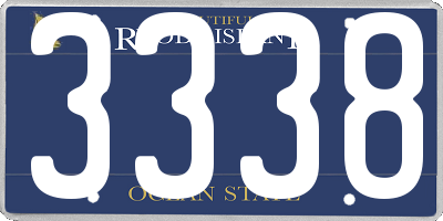 RI license plate 3338