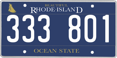 RI license plate 333801