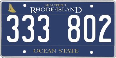 RI license plate 333802