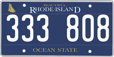 RI license plate 333808