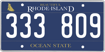 RI license plate 333809