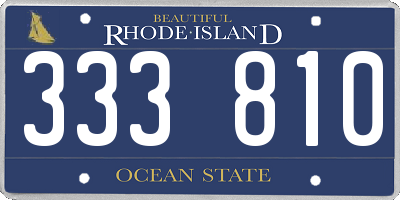 RI license plate 333810