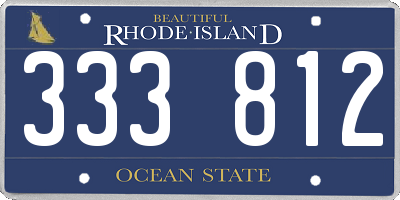 RI license plate 333812