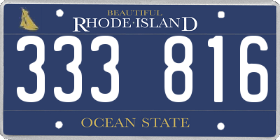 RI license plate 333816