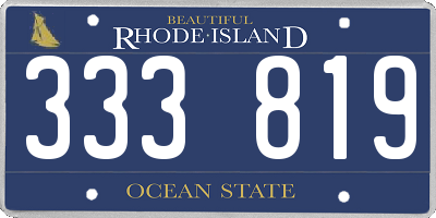 RI license plate 333819