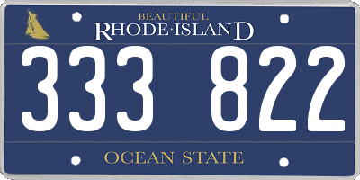 RI license plate 333822