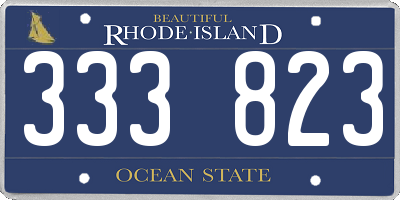 RI license plate 333823
