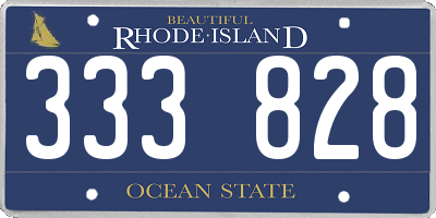 RI license plate 333828