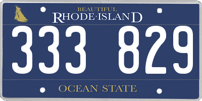 RI license plate 333829
