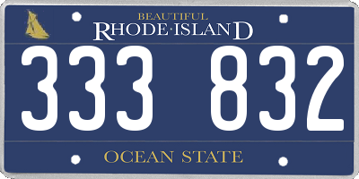 RI license plate 333832