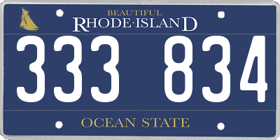RI license plate 333834