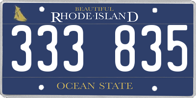 RI license plate 333835