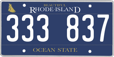 RI license plate 333837