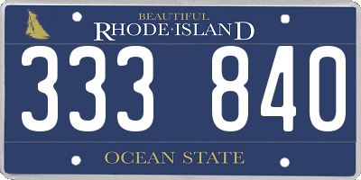 RI license plate 333840