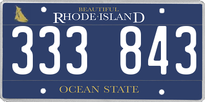 RI license plate 333843