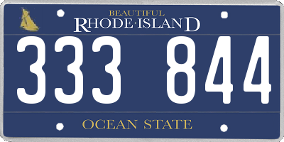 RI license plate 333844