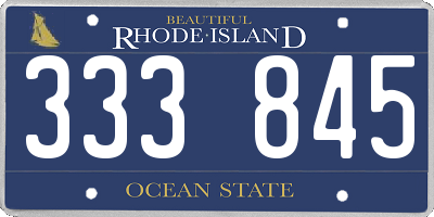 RI license plate 333845